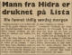 Farsund Avis 19 Juli 1965 - Mann fra Hidra er druknet på Lista